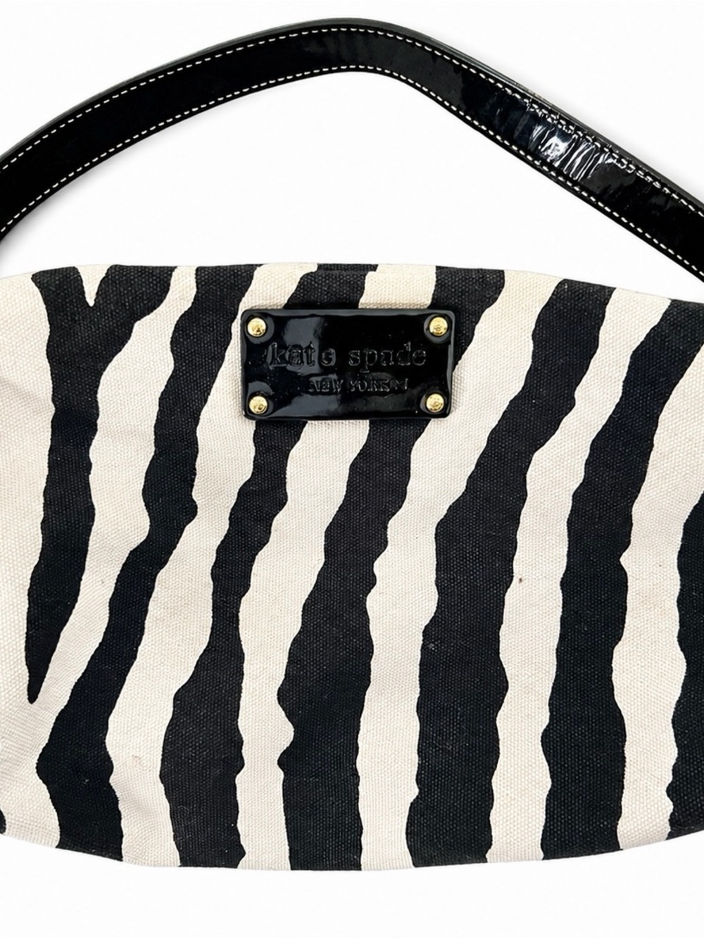 kate spade Black and White Zebra-Print Shoulder Bag